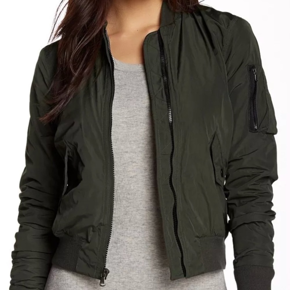 James Perse Fleece-Lined Bomber Jacket - Size 1